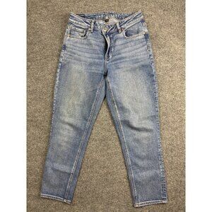 American Eagle Jeans Womens 4 Blue Highest Rise Mom Jean Stretch Distressed